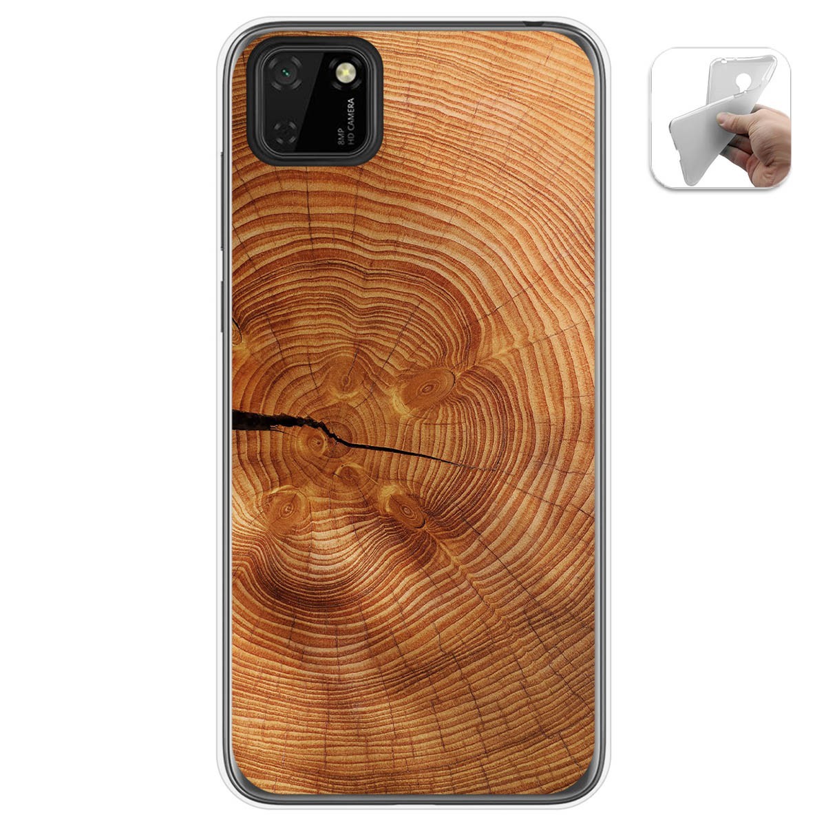Funda Gel Tpu para Huawei Y5p diseño Madera 04 Dibujos