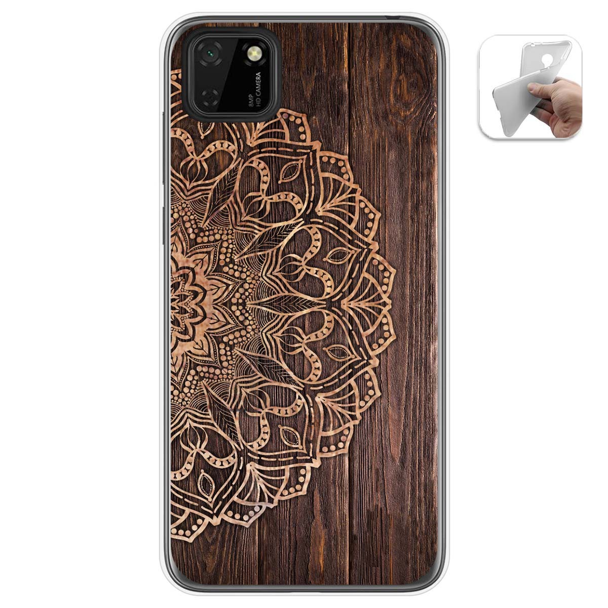 Funda Gel Tpu para Huawei Y5p diseño Madera 06 Dibujos