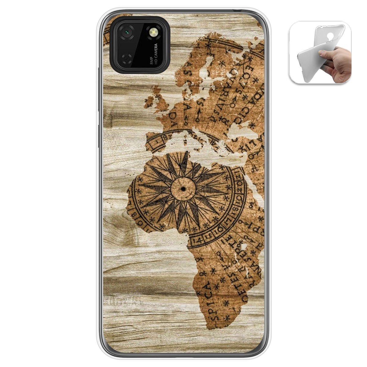 Funda Gel Tpu para Huawei Y5p diseño Madera 07 Dibujos
