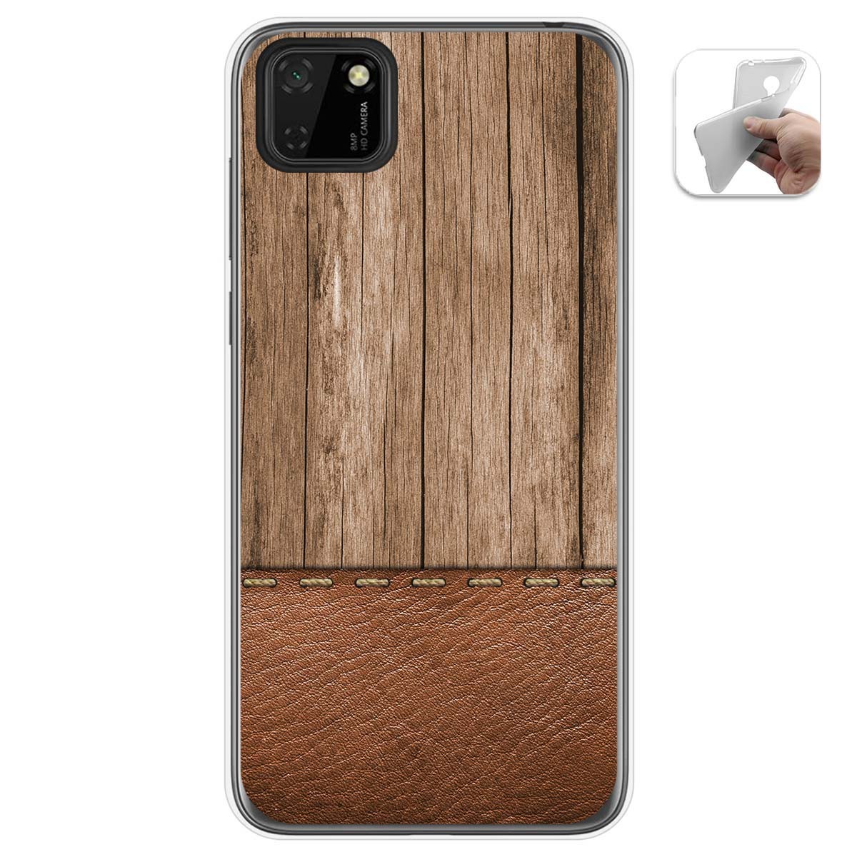 Funda Gel Tpu para Huawei Y5p diseño Madera 09 Dibujos