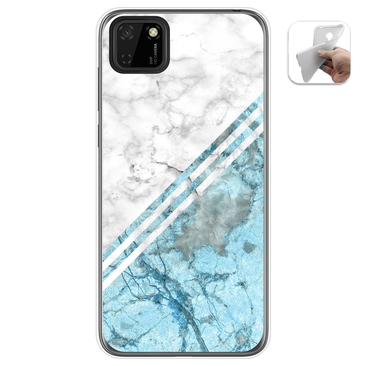 Funda Gel Tpu para Huawei Y5p diseño Mármol 02 Dibujos