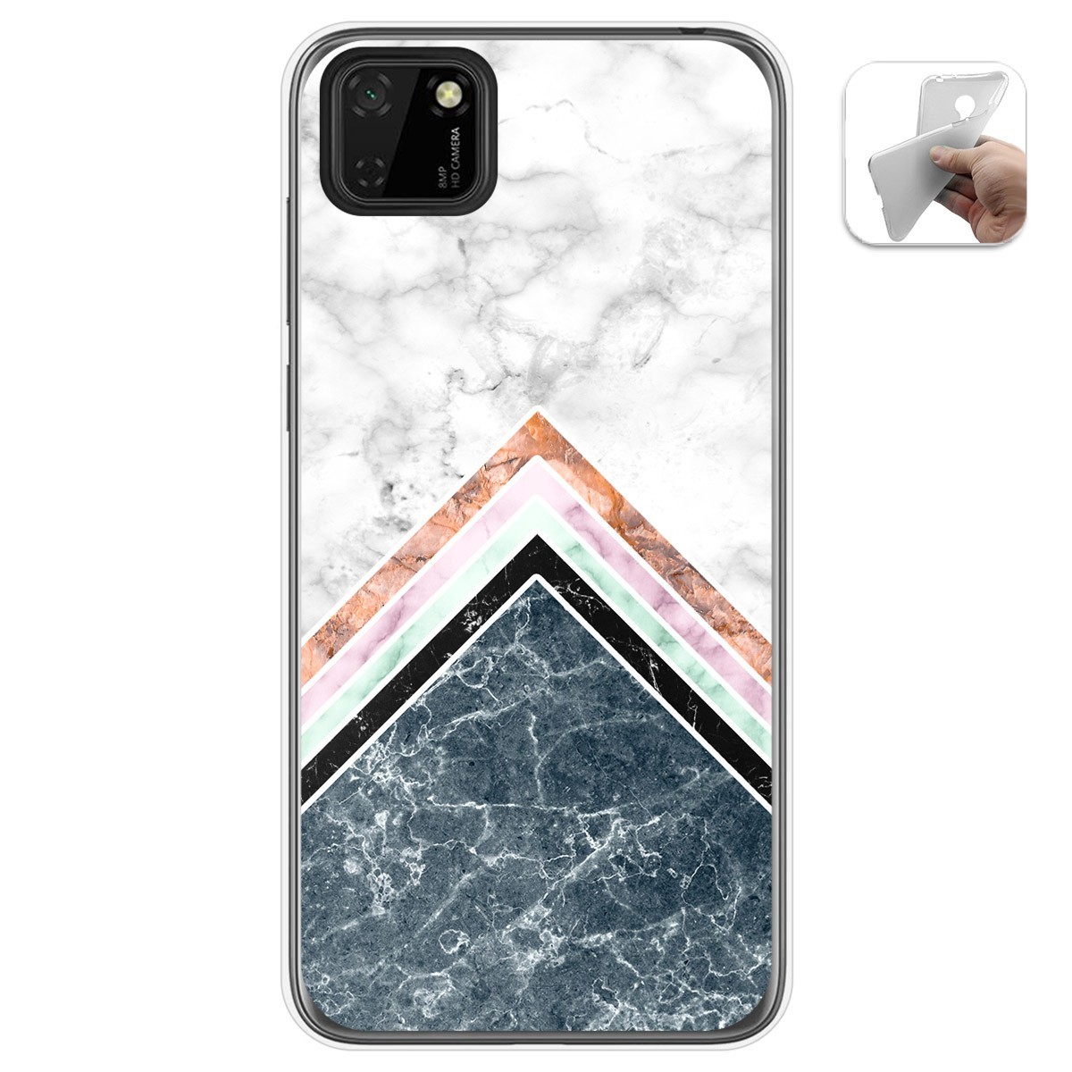 Funda Gel Tpu para Huawei Y5p diseño Mármol 05 Dibujos