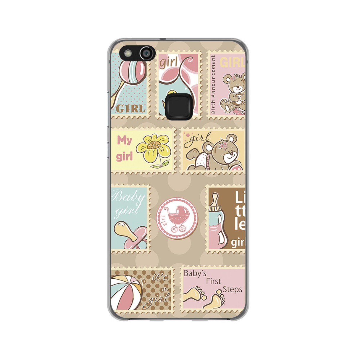 Funda Gel Tpu para Huawei P10 Lite Diseño Sellos Dibujos