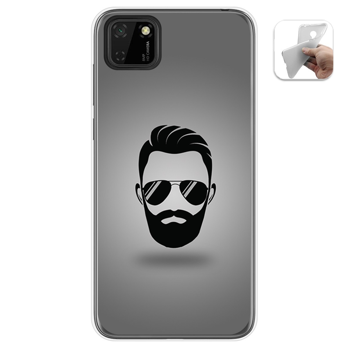 Funda Gel Tpu para Huawei Y5p diseño Barba Dibujos