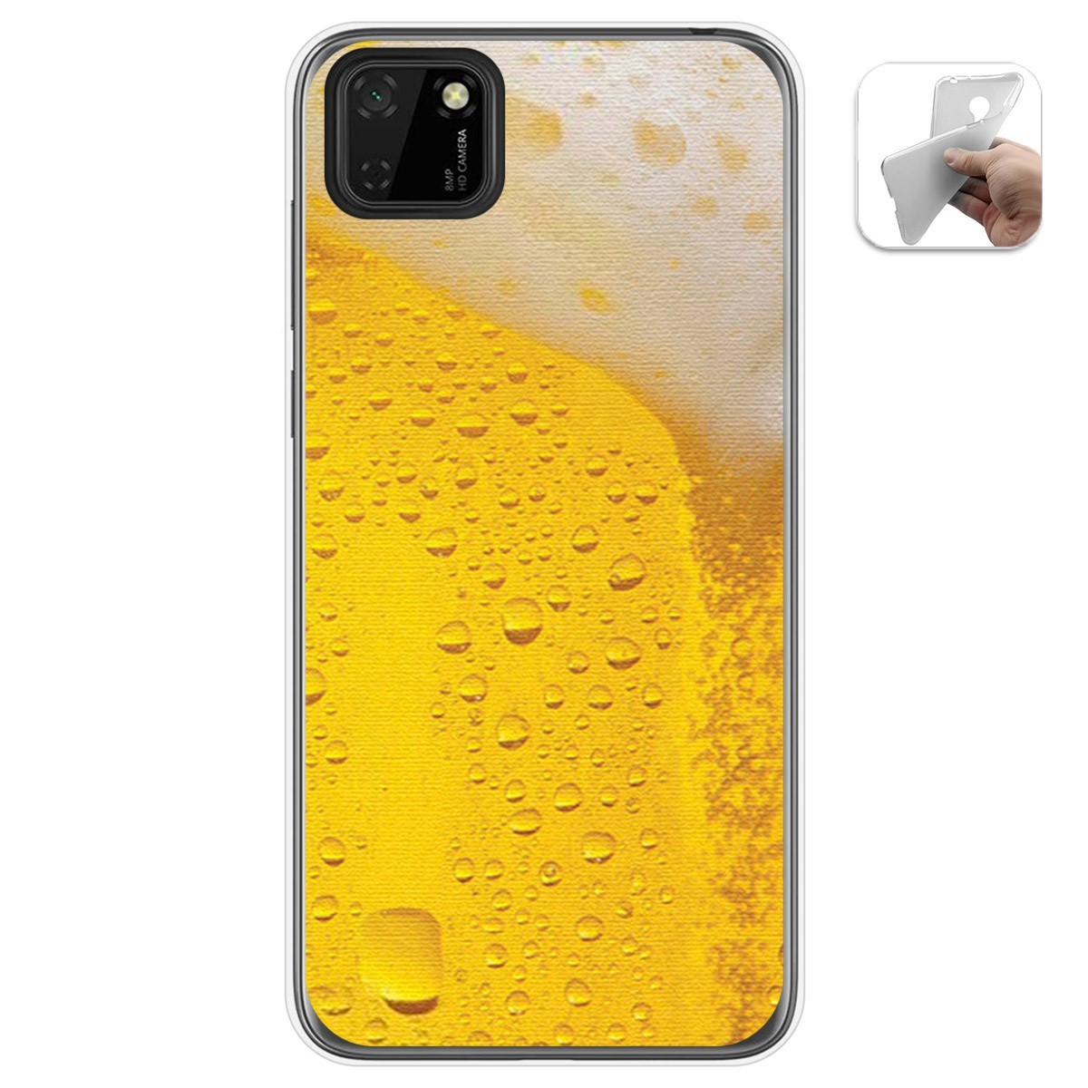 Funda Gel Tpu para Huawei Y5p diseño Cerveza Dibujos