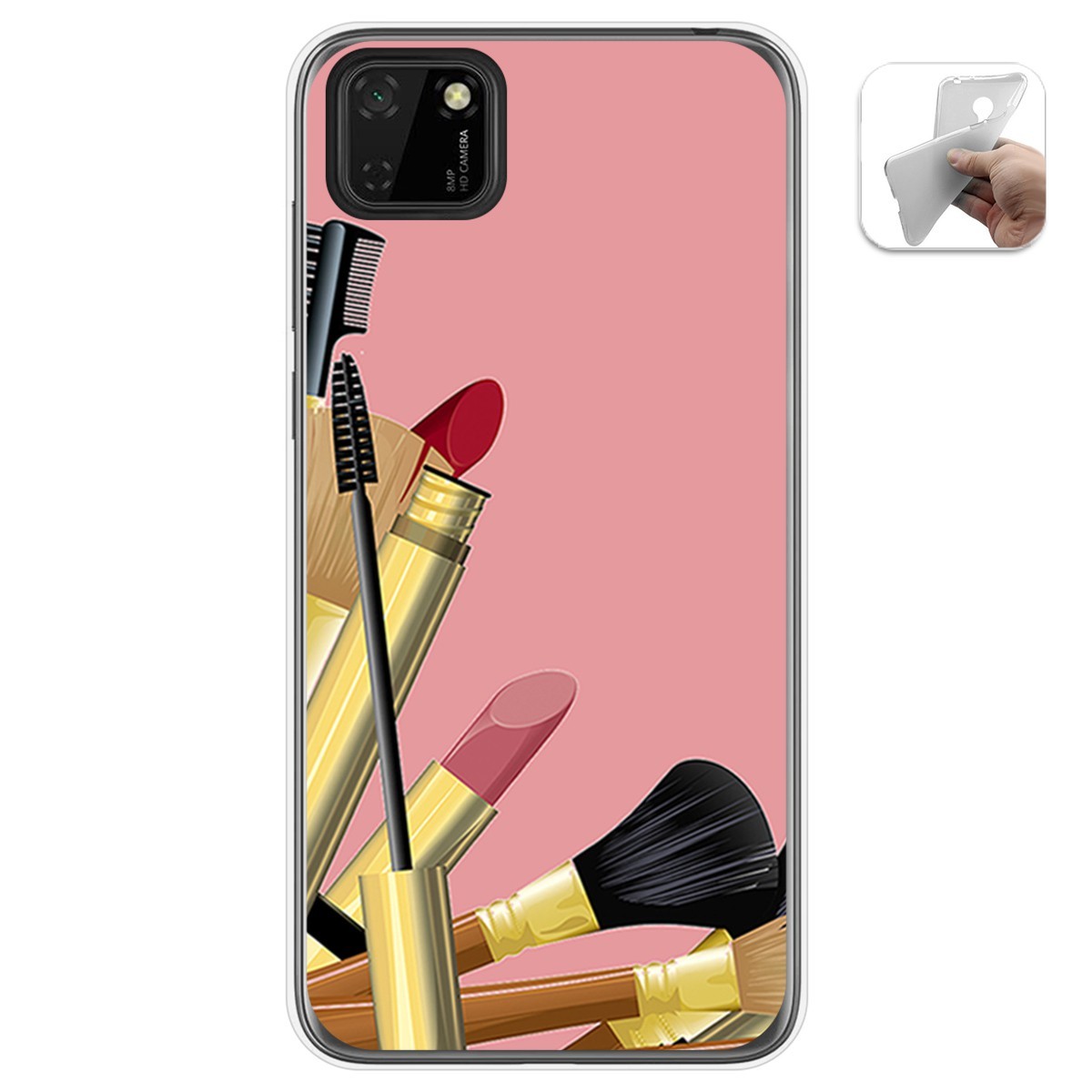 Funda Gel Tpu para Huawei Y5p diseño Brochas Dibujos