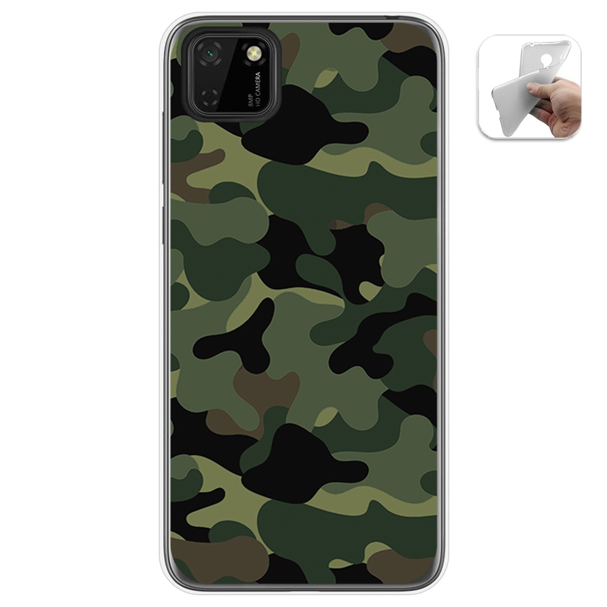 Funda Gel Tpu para Huawei Y5p diseño Camuflaje Dibujos