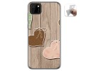 Funda Gel Tpu para Huawei Y5p diseño Corazones Madera Dibujos