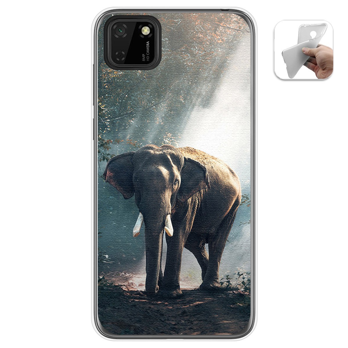 Funda Gel Tpu para Huawei Y5p diseño Elefante Dibujos