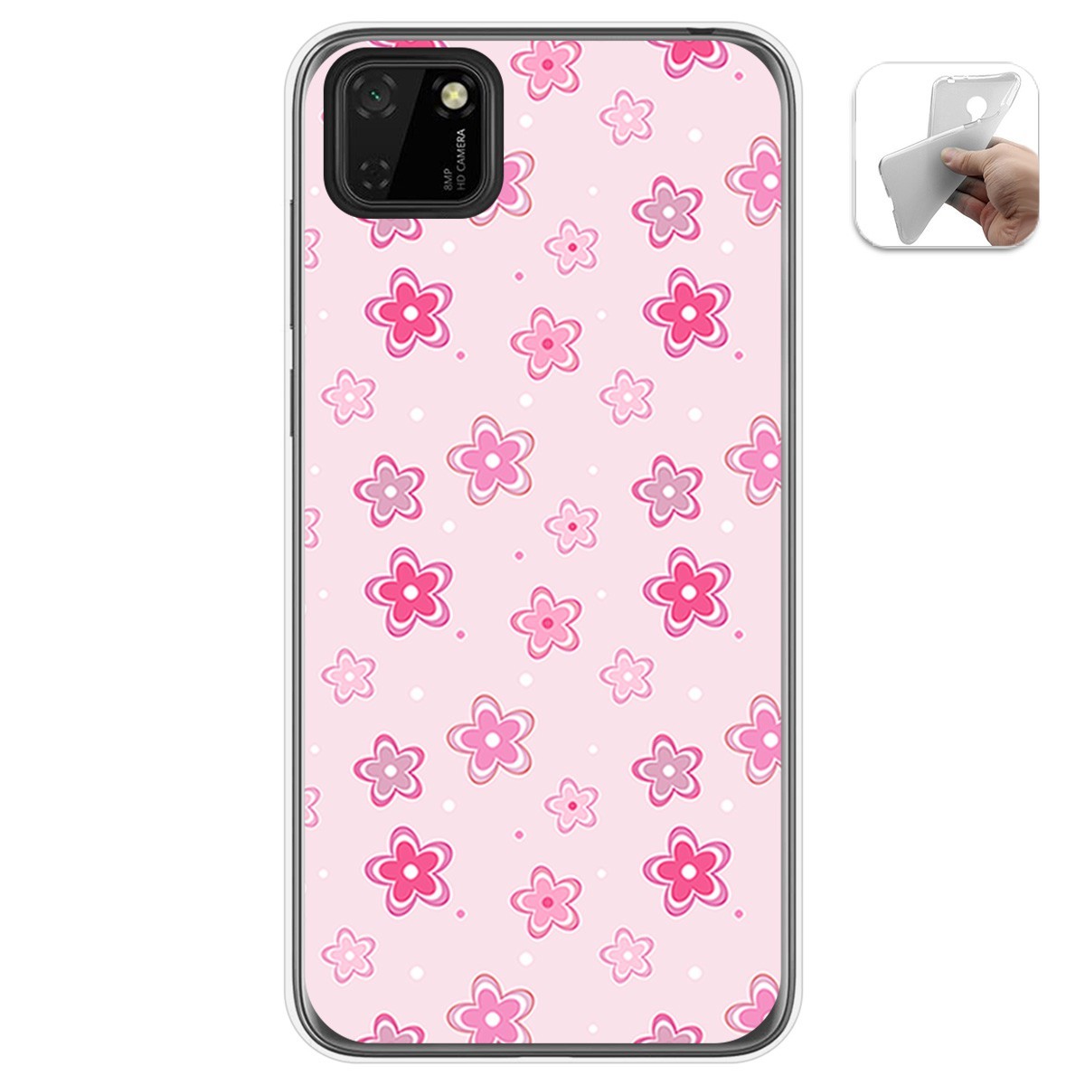 Funda Gel Tpu para Huawei Y5p diseño Flores Dibujos