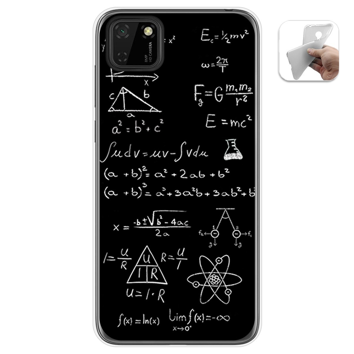Funda Gel Tpu para Huawei Y5p diseño Formulas Dibujos