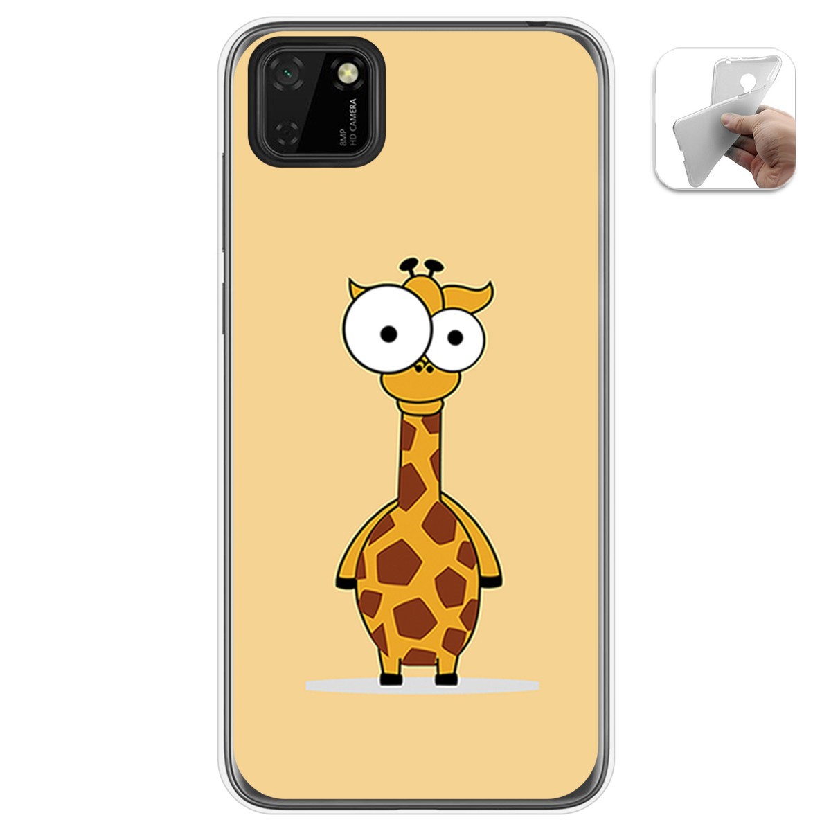Funda Gel Tpu para Huawei Y5p diseño Jirafa Dibujos