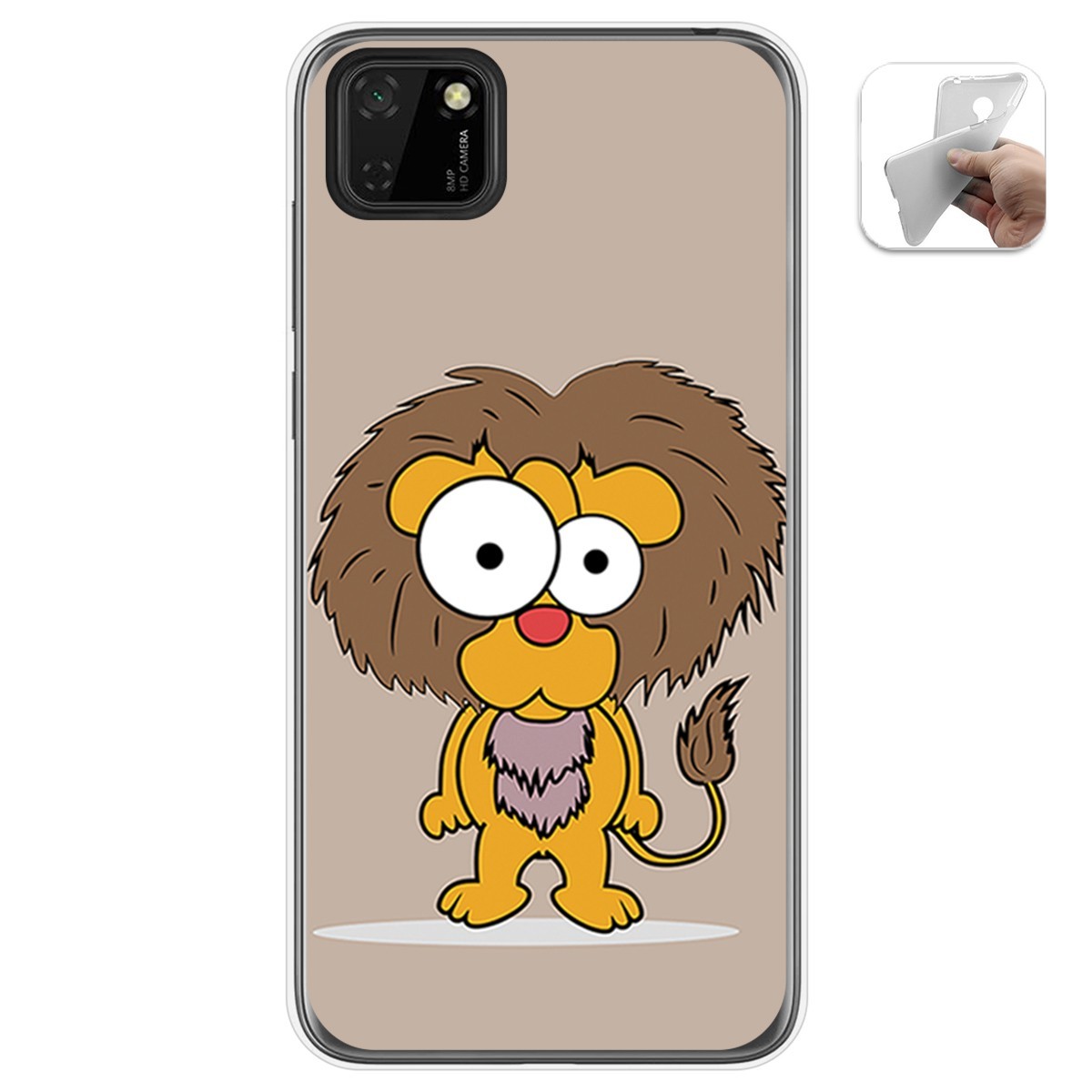 Funda Gel Tpu para Huawei Y5p diseño Leon Dibujos