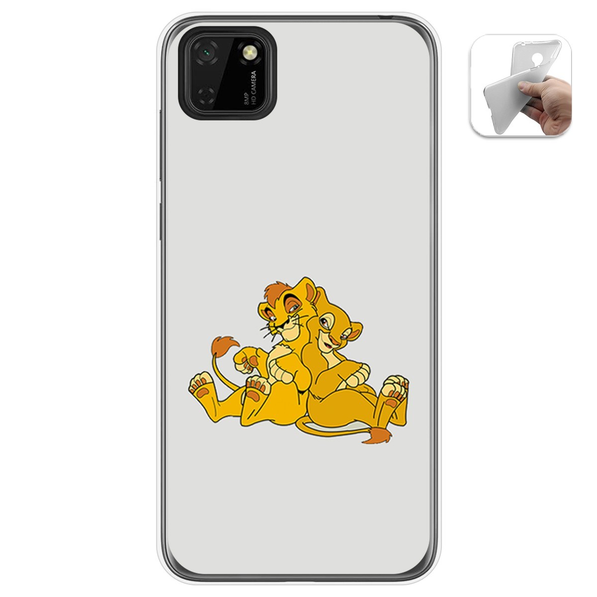 Funda Gel Tpu para Huawei Y5p diseño Leones Dibujos