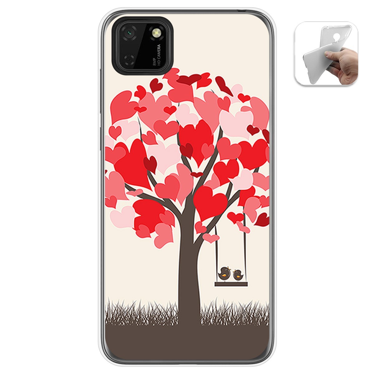 Funda Gel Tpu para Huawei Y5p diseño Pajaritos Dibujos