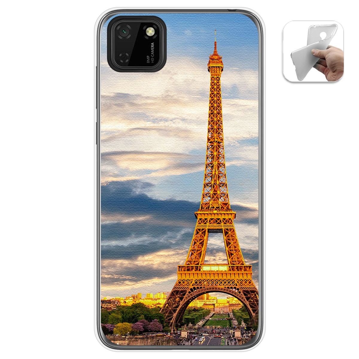 Funda Gel Tpu para Huawei Y5p diseño Paris Dibujos
