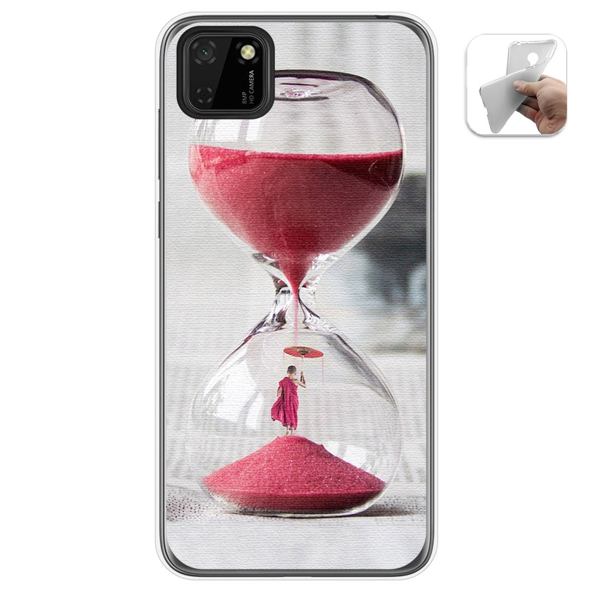 Funda Gel Tpu para Huawei Y5p diseño Reloj Dibujos