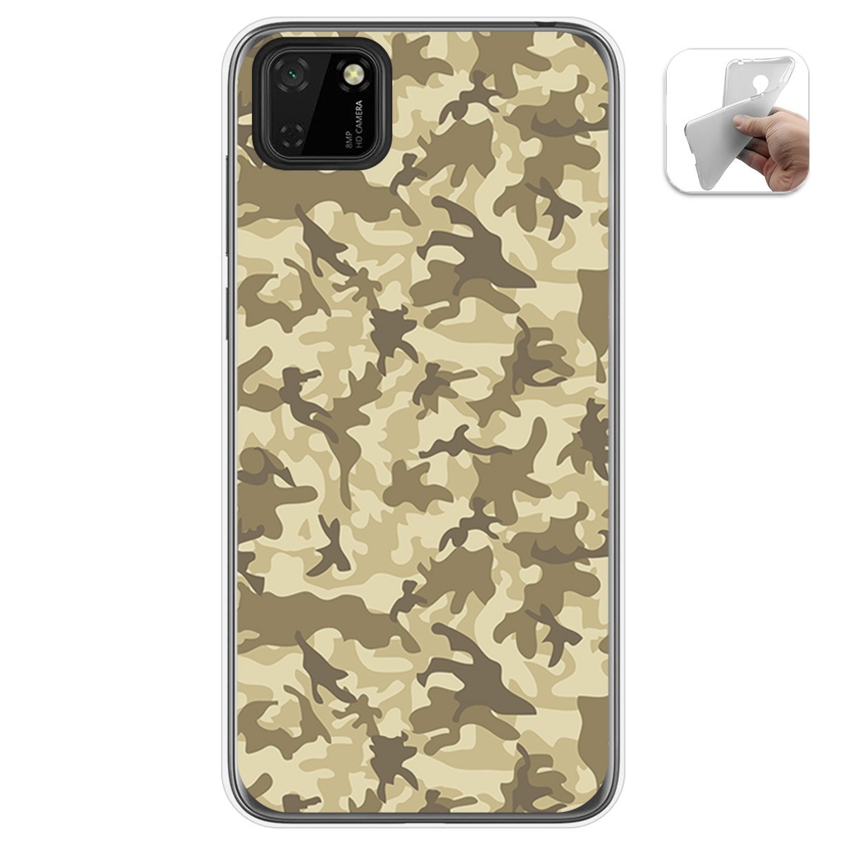 Funda Gel Tpu para Huawei Y5p diseño Sand Camuflaje Dibujos