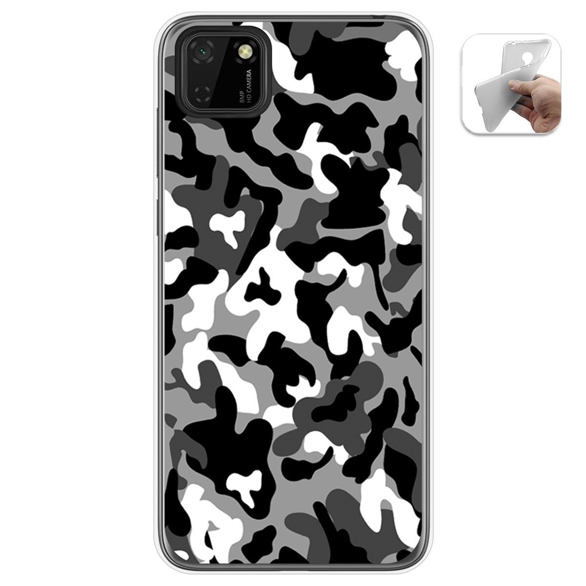 Funda Gel Tpu para Huawei Y5p diseño Snow Camuflaje Dibujos