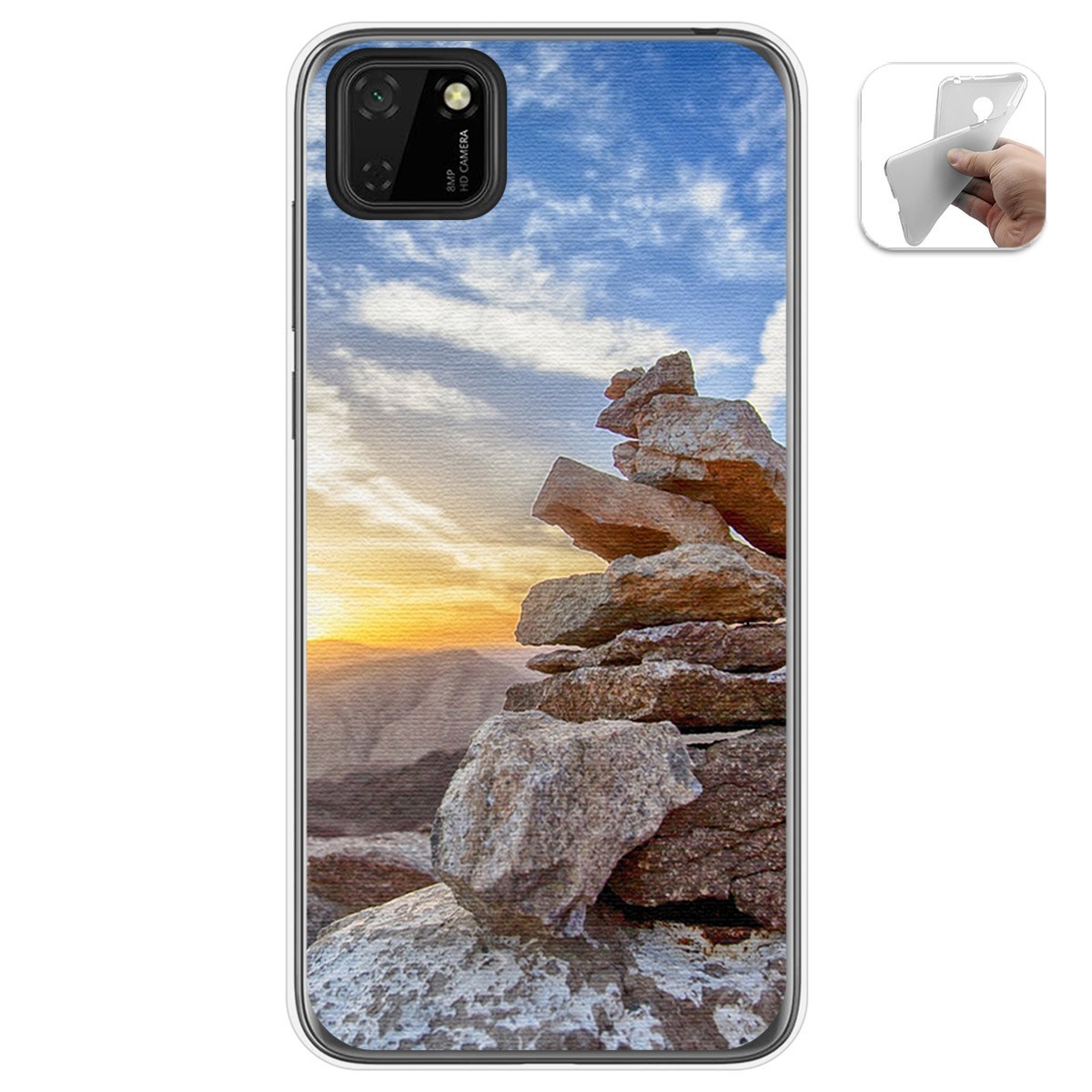 Funda Gel Tpu para Huawei Y5p diseño Sunset Dibujos