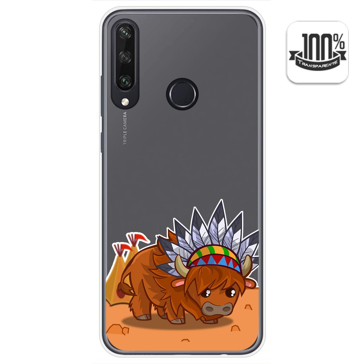 Funda Gel Transparente para Huawei Y6p diseño Bufalo Dibujos