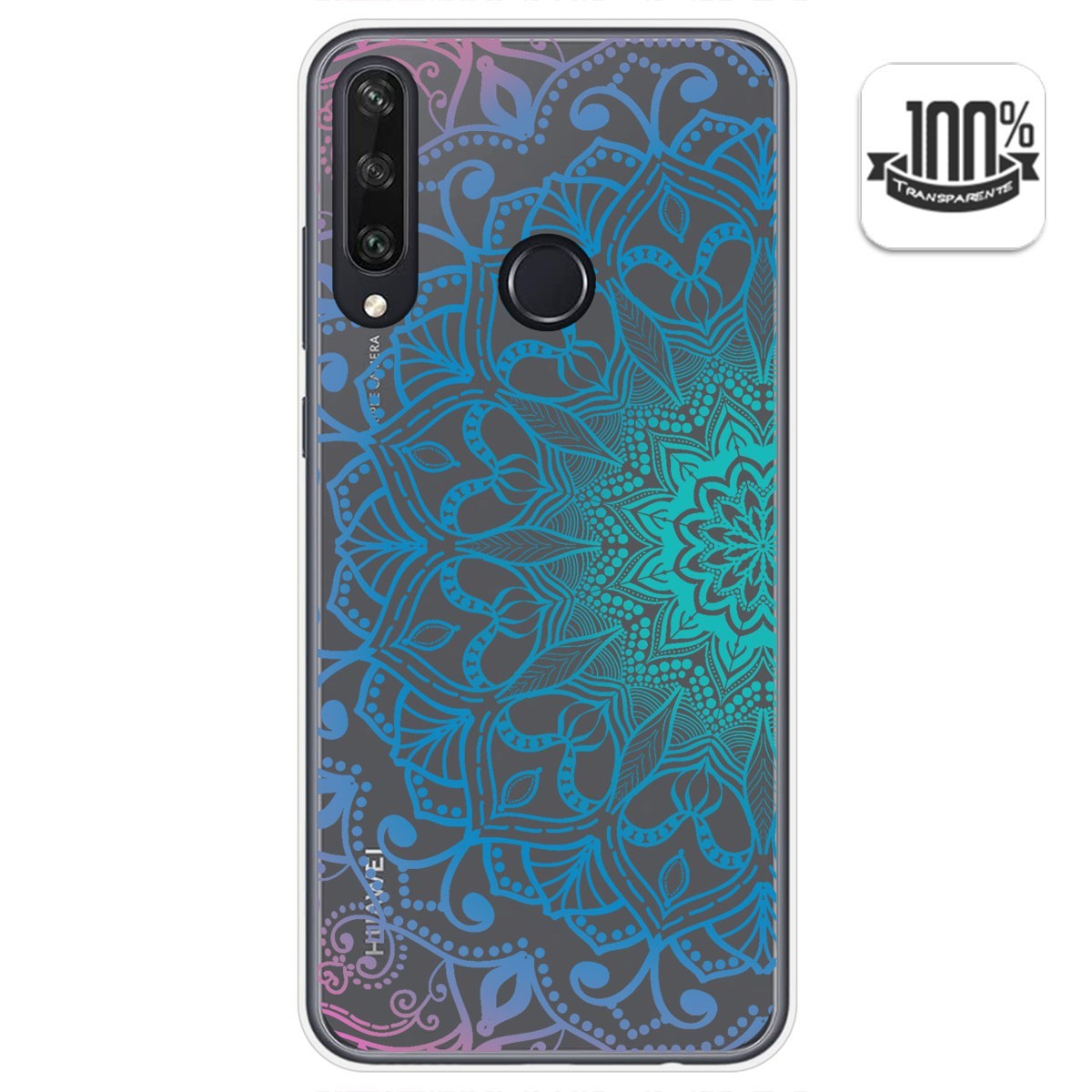 Funda Gel Transparente para Huawei Y6p diseño Mandala Dibujos