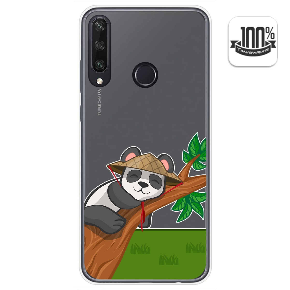 Funda Gel Transparente para Huawei Y6p diseño Panda Dibujos