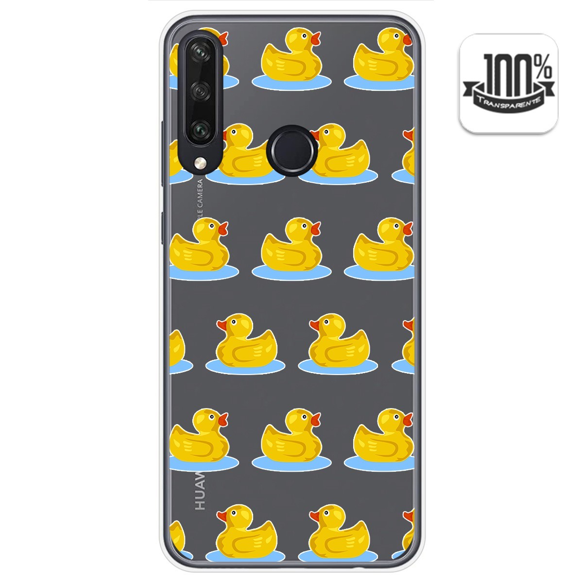 Funda Gel Transparente para Huawei Y6p diseño Pato Dibujos