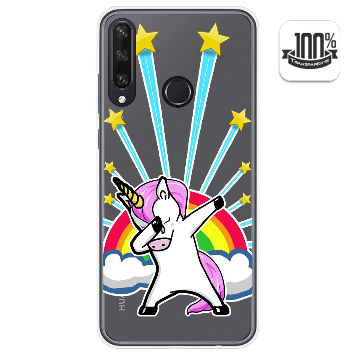 Funda Gel Transparente para Huawei Y6p diseño Unicornio Dibujos