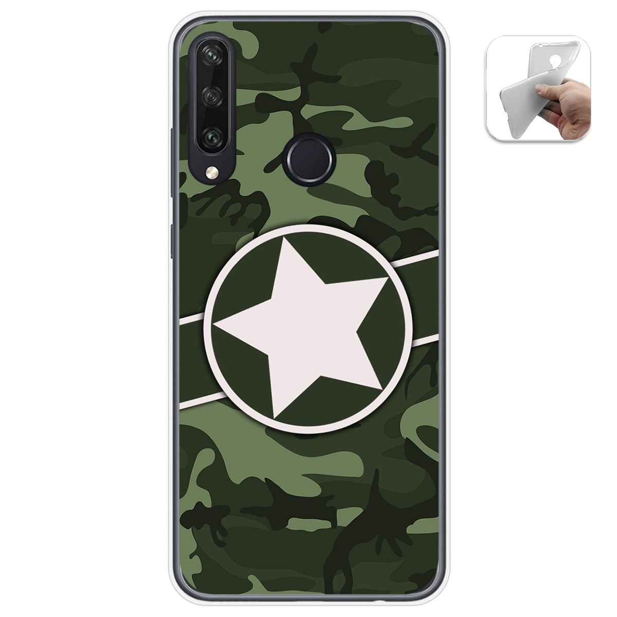 Funda Gel Tpu para Huawei Y6p diseño Camuflaje 01 Dibujos