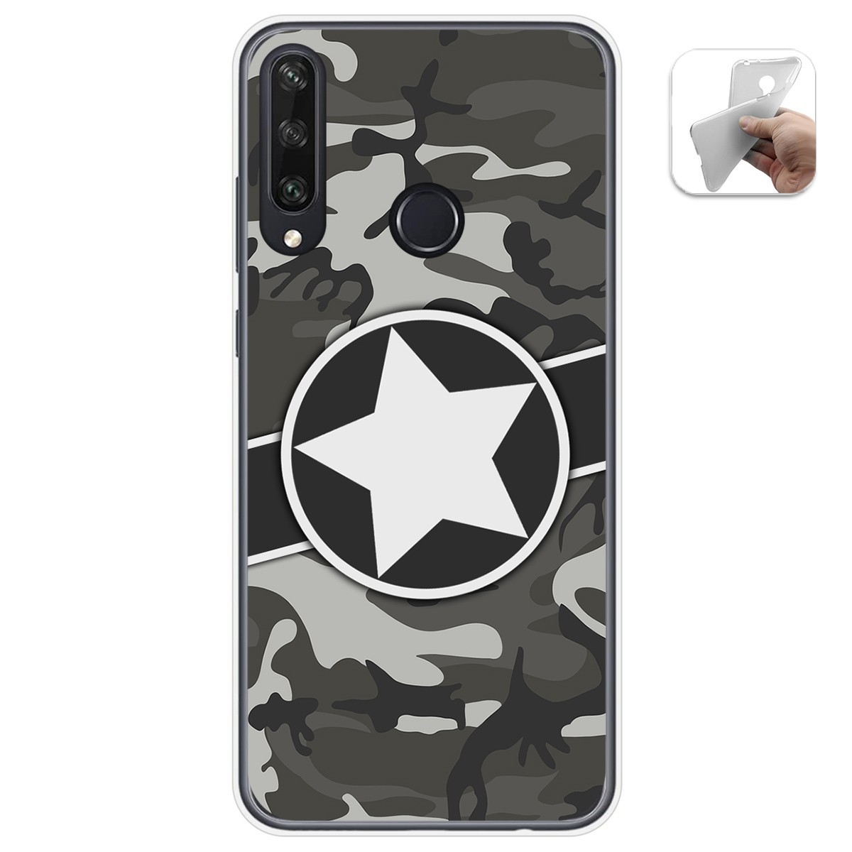 Funda Gel Tpu para Huawei Y6p diseño Camuflaje 02 Dibujos