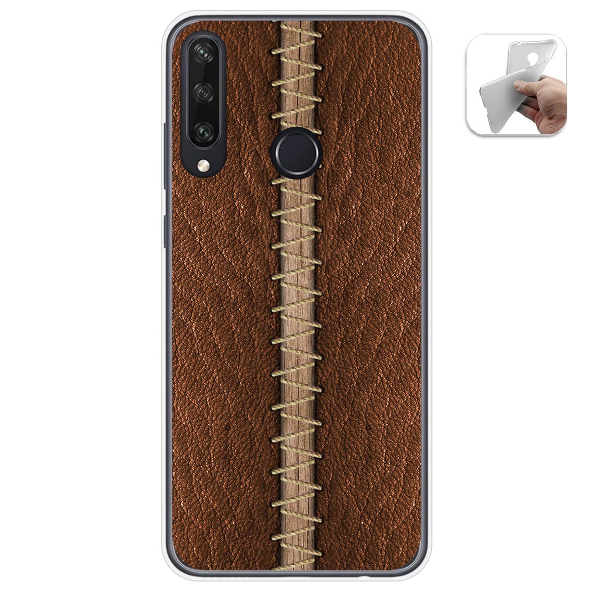Funda Gel Tpu para Huawei Y6p diseño Cuero 01 Dibujos