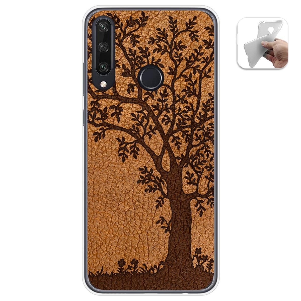 Funda Gel Tpu para Huawei Y6p diseño Cuero 03 Dibujos