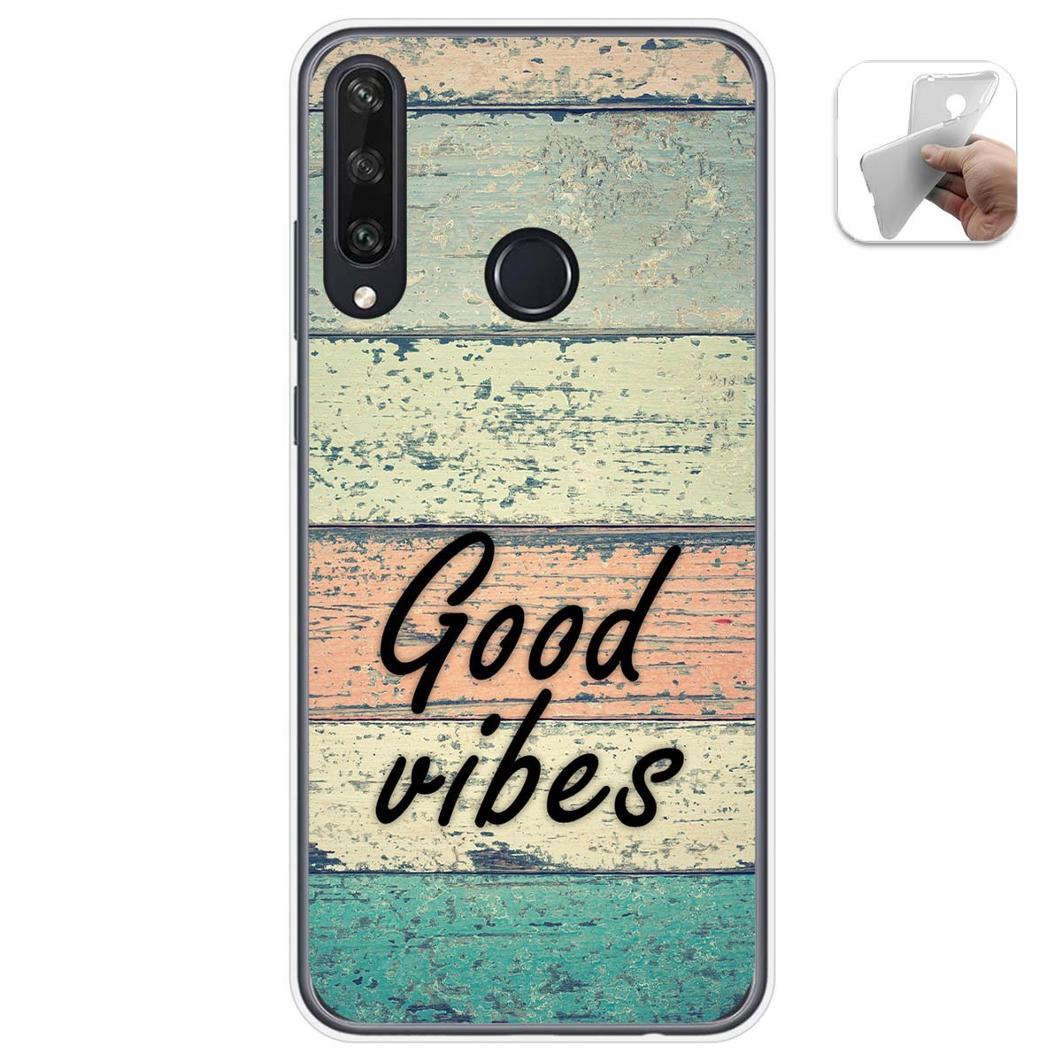Funda Gel Tpu para Huawei Y6p diseño Madera 01 Dibujos