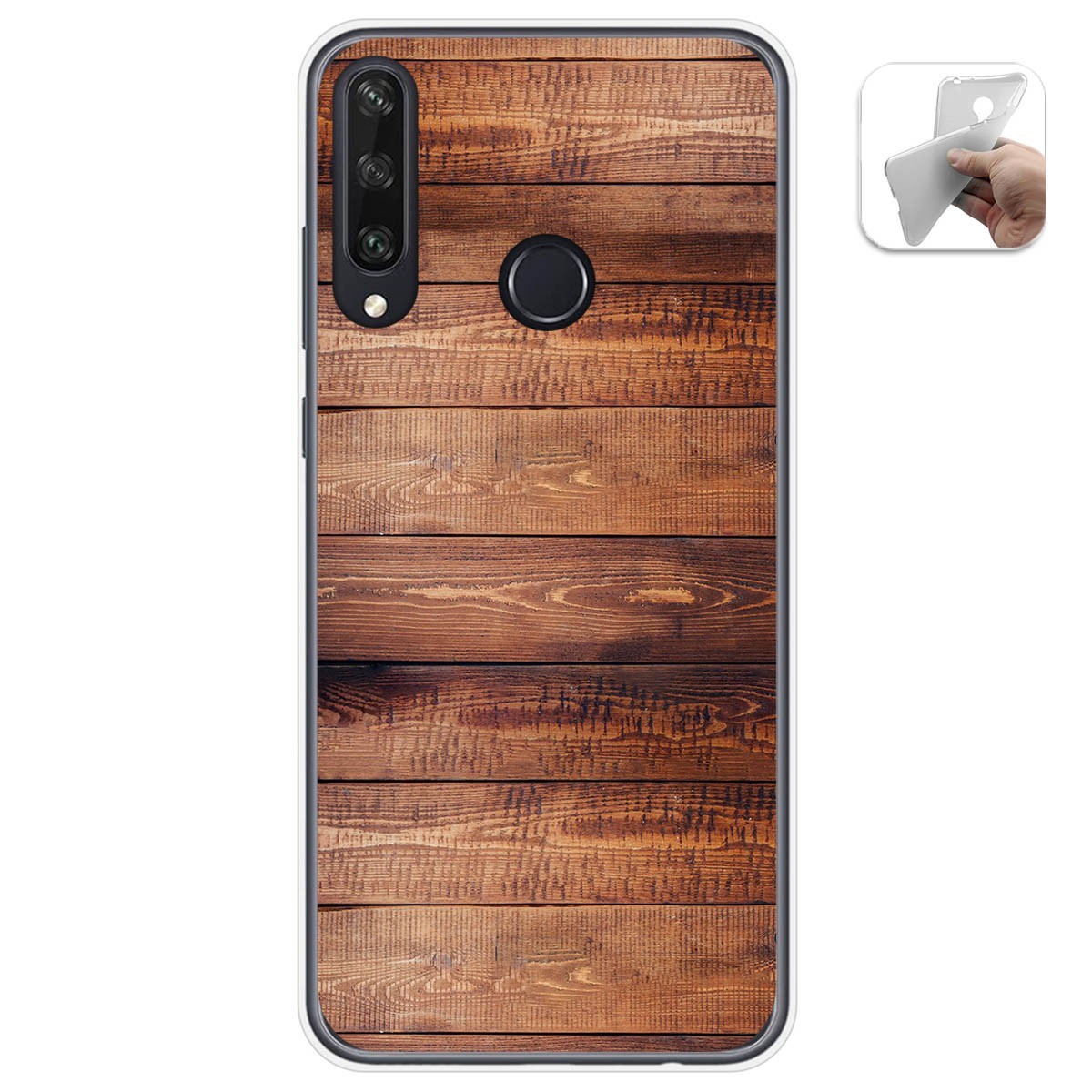 Funda Gel Tpu para Huawei Y6p diseño Madera 02 Dibujos