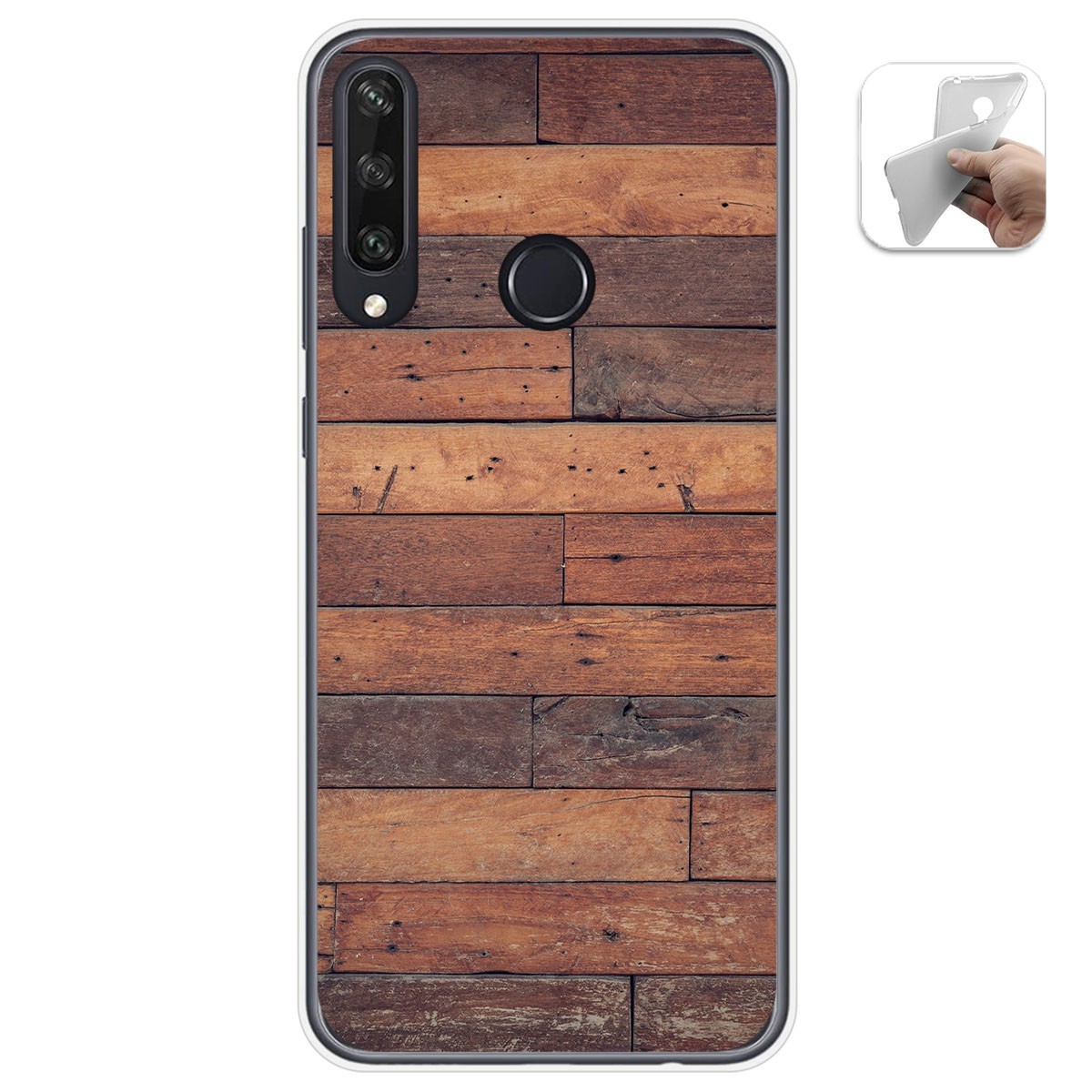 Funda Gel Tpu para Huawei Y6p diseño Madera 03 Dibujos