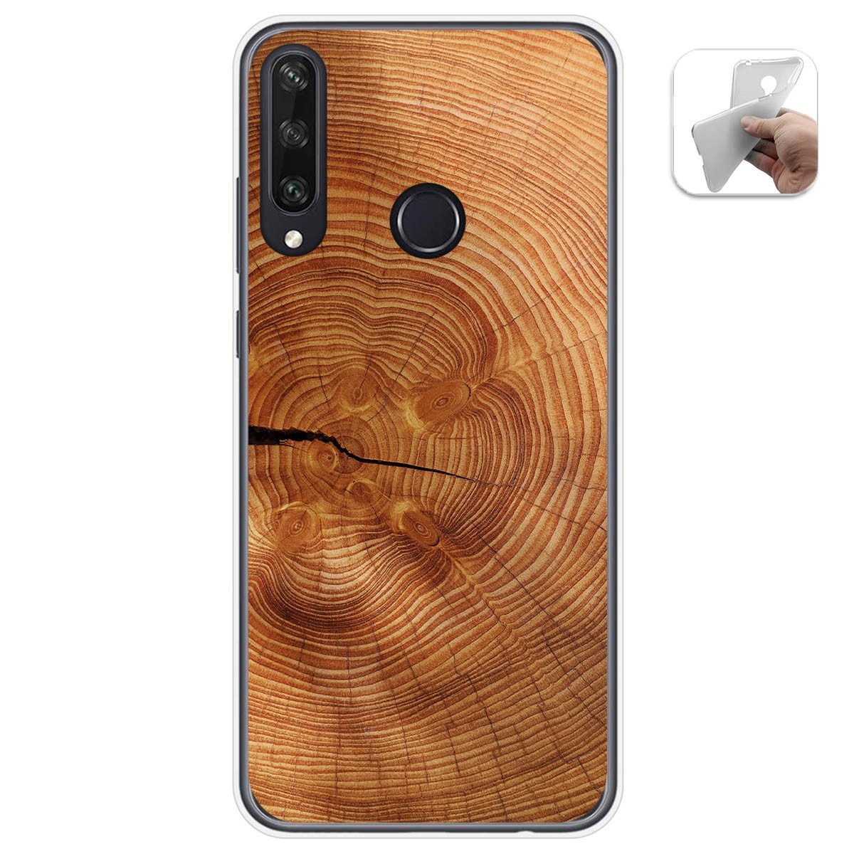 Funda Gel Tpu para Huawei Y6p diseño Madera 04 Dibujos