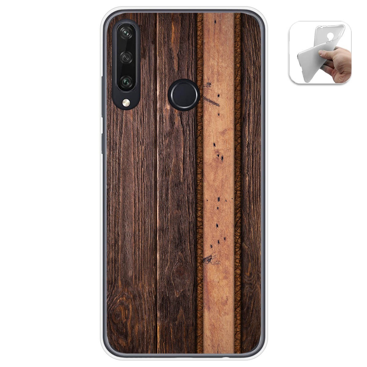 Funda Gel Tpu para Huawei Y6p diseño Madera 05 Dibujos