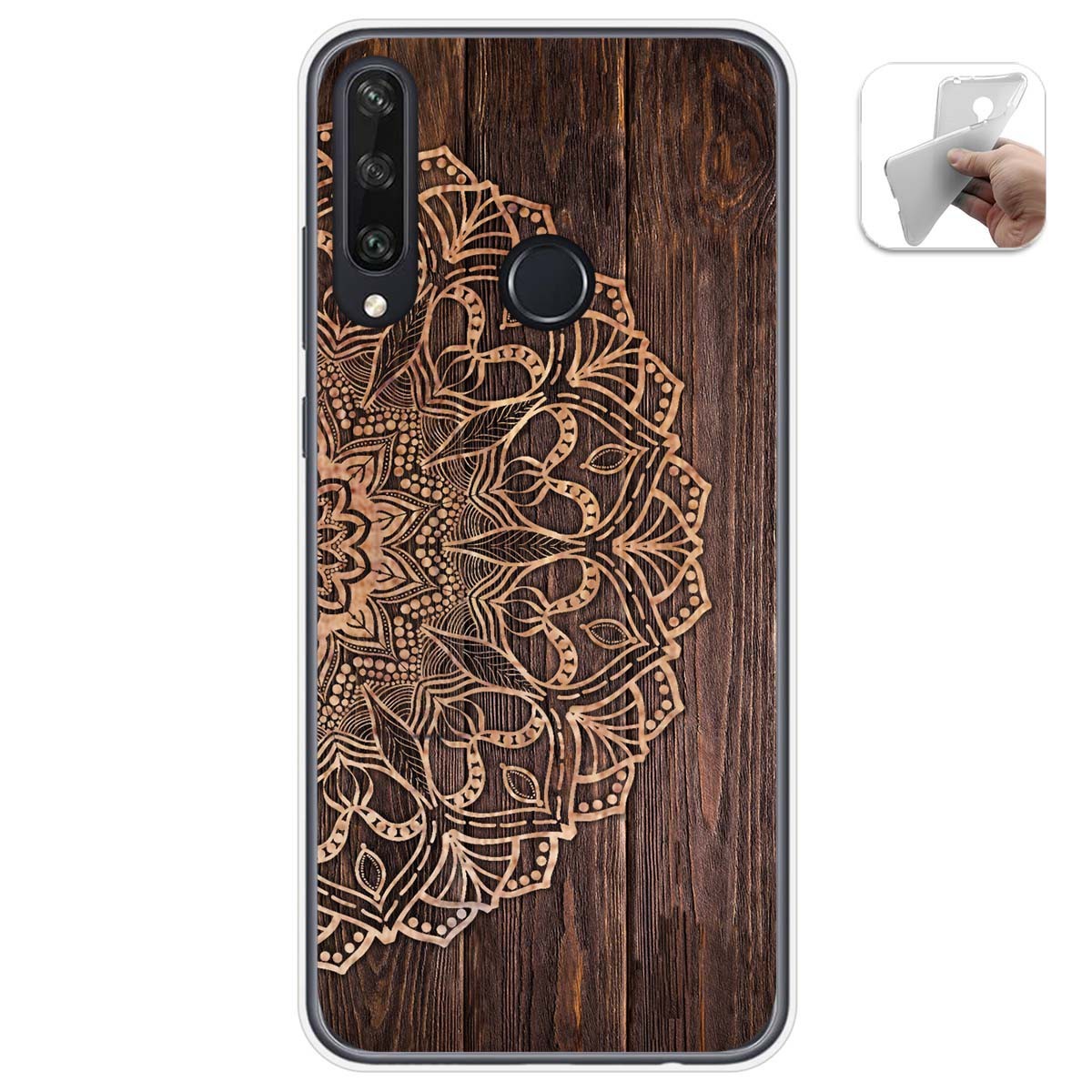 Funda Gel Tpu para Huawei Y6p diseño Madera 06 Dibujos
