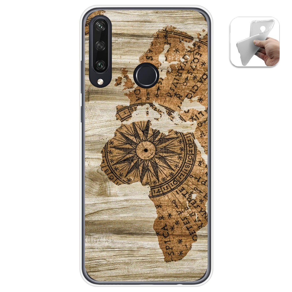 Funda Gel Tpu para Huawei Y6p diseño Madera 07 Dibujos