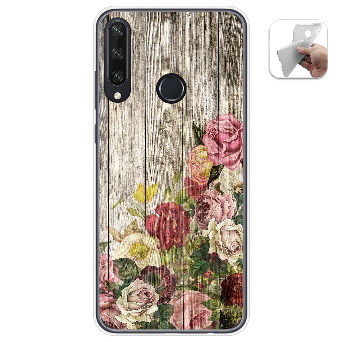 Funda Gel Tpu para Huawei Y6p diseño Madera 08 Dibujos