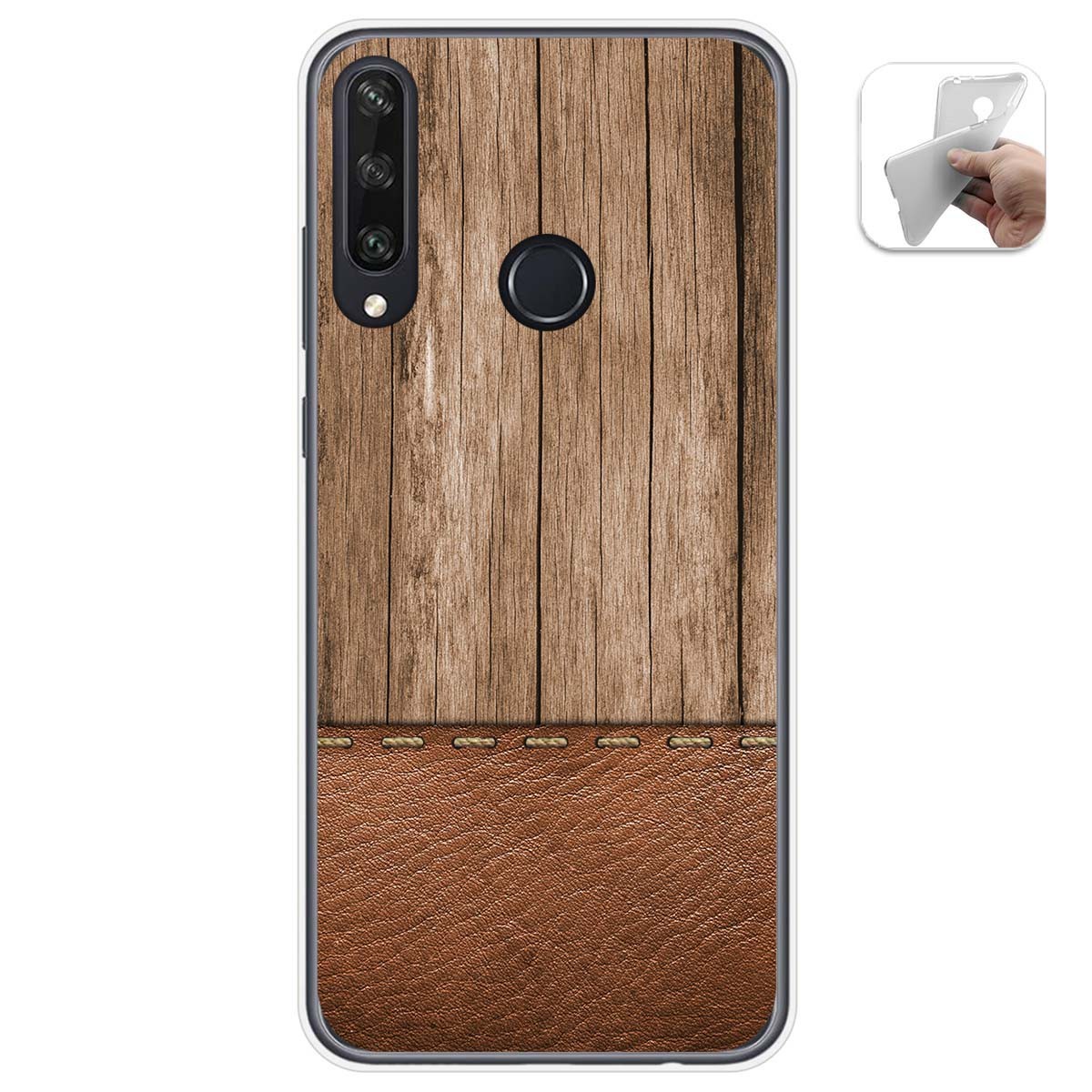Funda Gel Tpu para Huawei Y6p diseño Madera 09 Dibujos