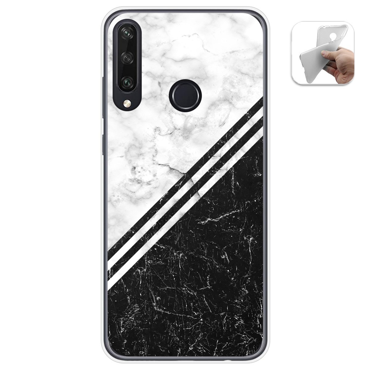 Funda Gel Tpu para Huawei Y6p diseño Mármol 01 Dibujos