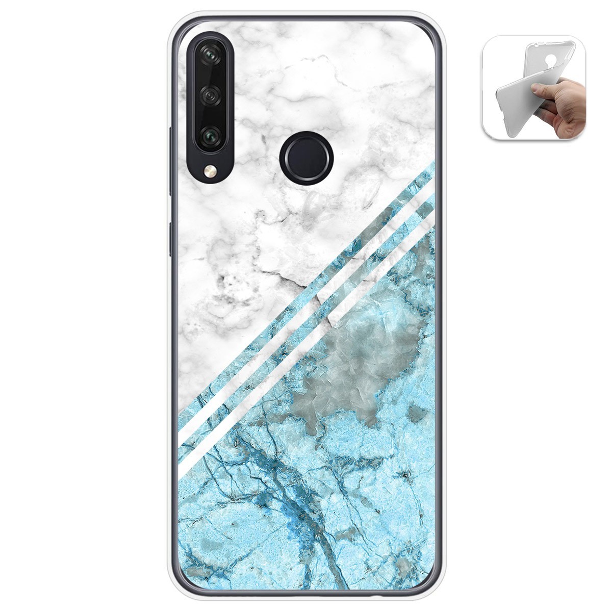 Funda Gel Tpu para Huawei Y6p diseño Mármol 02 Dibujos