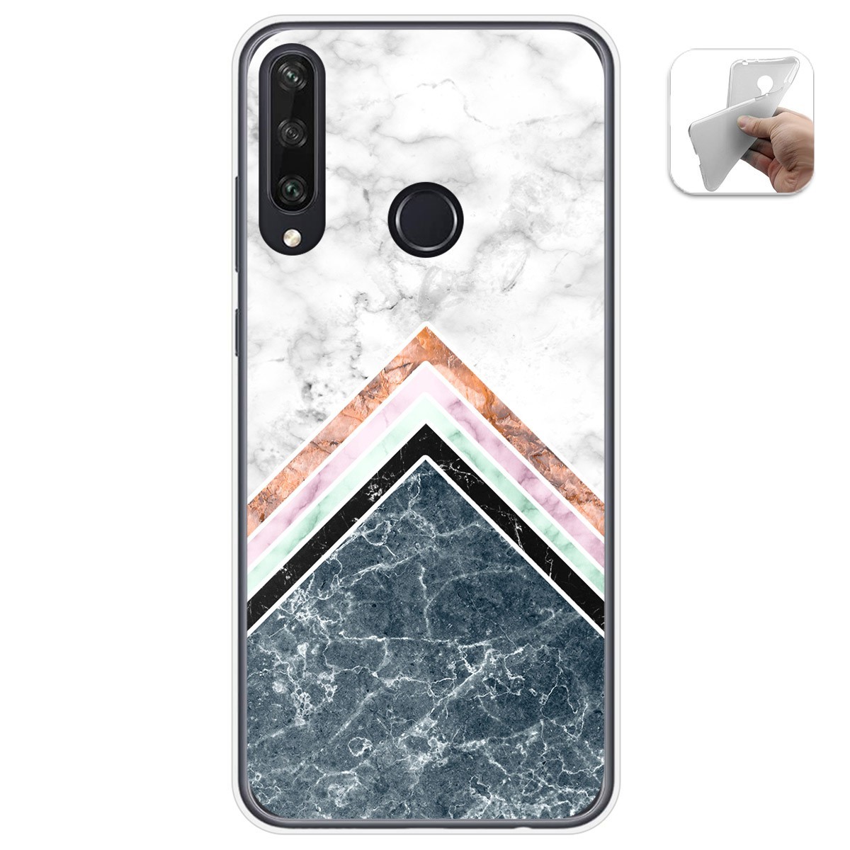 Funda Gel Tpu para Huawei Y6p diseño Mármol 05 Dibujos