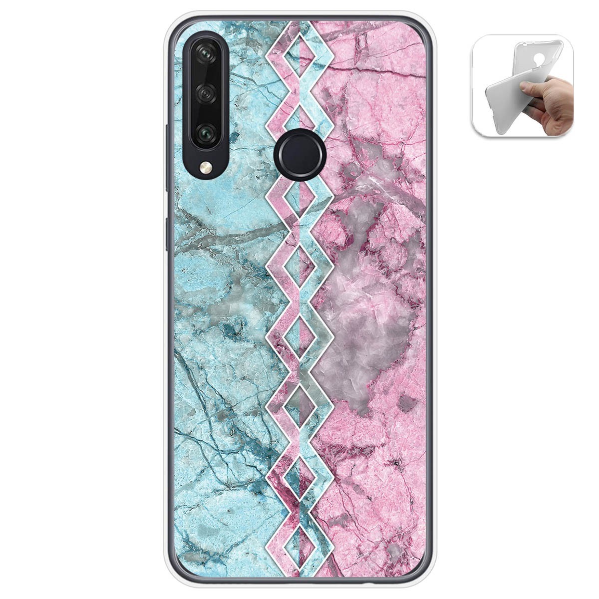 Funda Gel Tpu para Huawei Y6p diseño Mármol 08 Dibujos