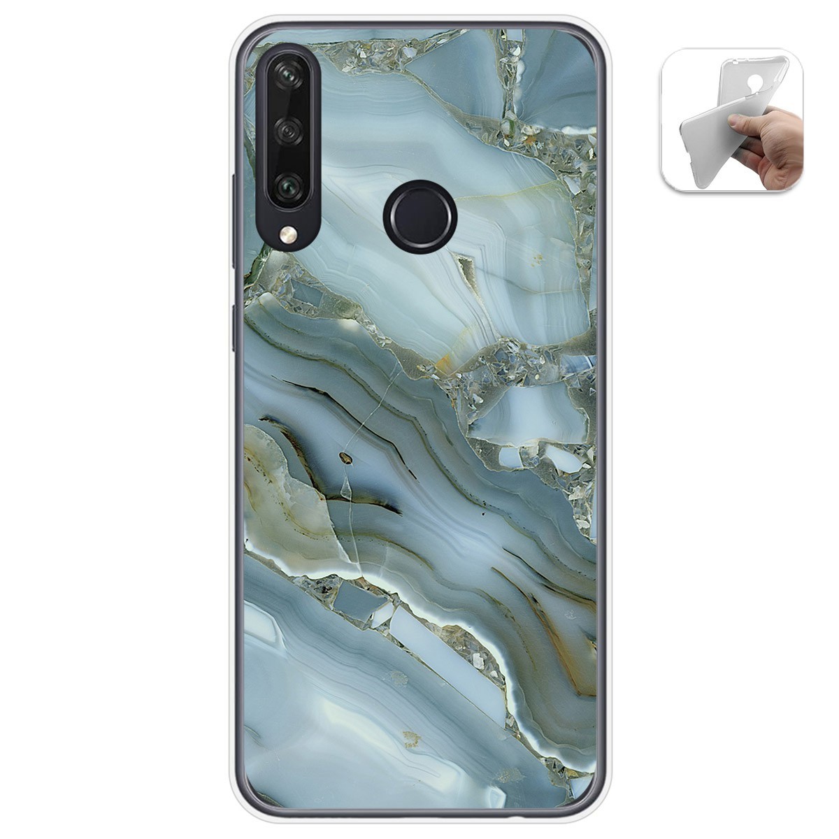 Funda Gel Tpu para Huawei Y6p diseño Mármol 09 Dibujos