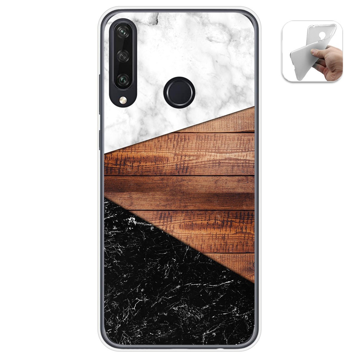 Funda Gel Tpu para Huawei Y6p diseño Mármol 11 Dibujos