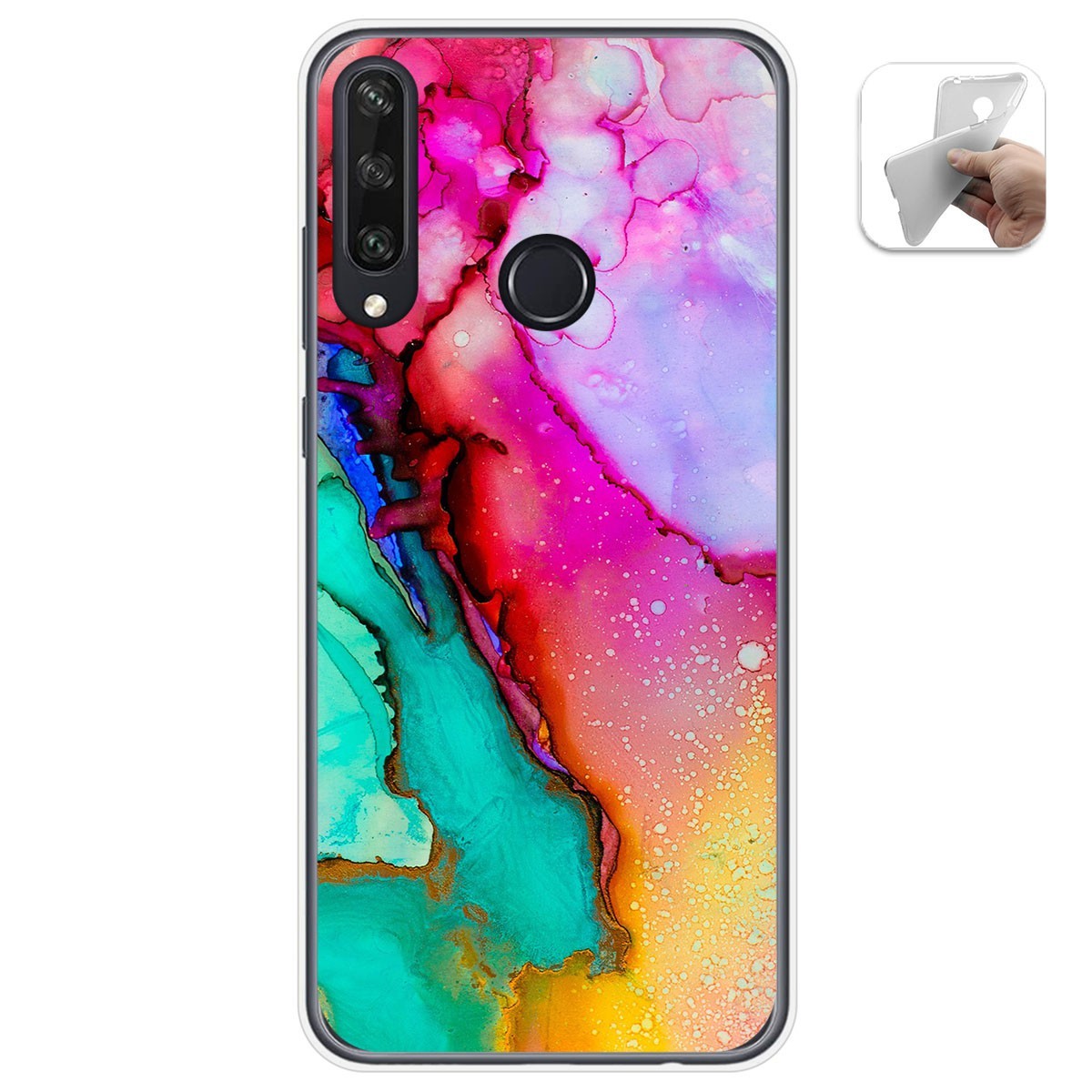 Funda Gel Tpu para Huawei Y6p diseño Mármol 15 Dibujos