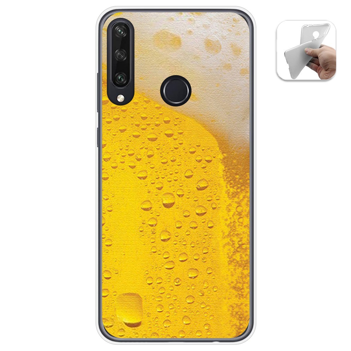 Funda Gel Tpu para Huawei Y6p diseño Cerveza Dibujos